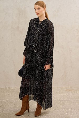 Платье Lokka 1681 черный/принт горох