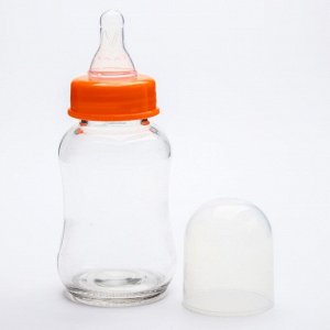 Бутылочка для кормления, стекло, медленный поток, от 0 мес., 150 мл., цвет МИКС