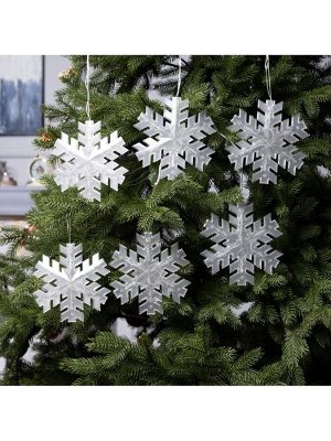 Гирлянда «Нить» 2 м с насадками «Снежинка матовая», IP20, прозрачная нить, 36 LED, свечение синее, 220 В
