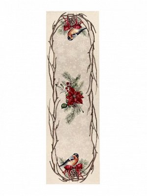 "Вестники зимы" Дорожка на стол 40х100см, цв.бежевый