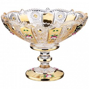 Конфетница Lefard Gold Glass из бессвинцового хрусталя, 19,5×19,5 см, высота 15 см