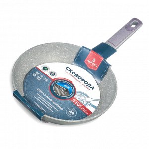 Сковорода AGNESS Constant 24×4,8 см из кованого алюминия с усиленным антипригарным покрытием Pfluon Marble