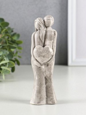 Фигурка гипс «Пара сердце», 14x4.5 см, под камень