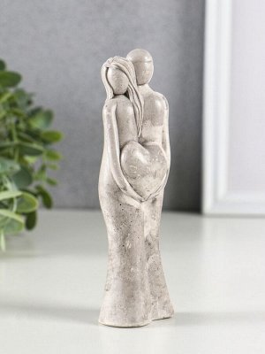 Фигурка гипс «Пара сердце», 14x4.5 см, под камень