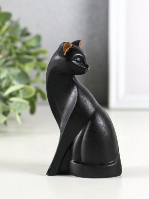 Фигурка гипс «Кошка геометрия», 11x6 см, чёрный