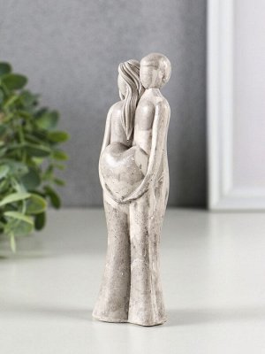 Фигурка гипс «Пара сердце», 14x4.5 см, под камень
