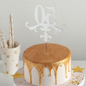 Топпер для торта 50, 13x18 см, золотистый