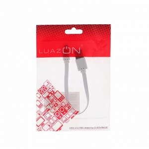 Кабель LuazON, micro USB - USB, 1 А, 20 см, плоский, белый