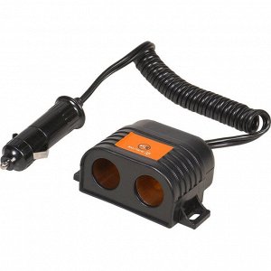 Разветвитель прикуривателя Airline, 12/24В, 2 гнезда (5А), 60Вт, кабель 100см, арт. ASP-2-05