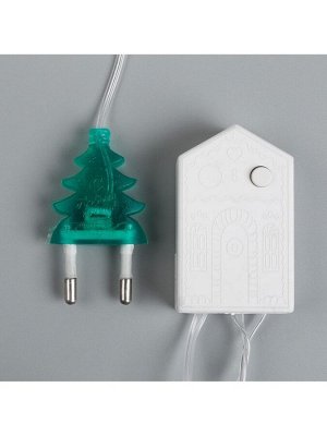 Гирлянда «Нить» 10 м с насадками «Игла», IP20, прозрачная нить, 100 LED, свечение мульти, 8 режимов, 220 В