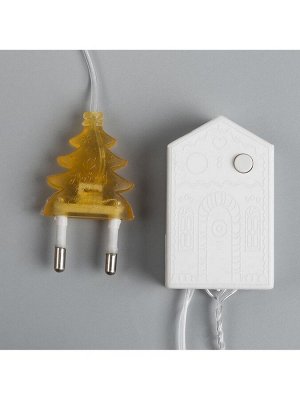 Гирлянда «Нить» 10 м с насадками «Игла», IP20, прозрачная нить, 100 LED, свечение жёлтое, 8 режимов, 220 В
