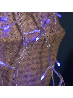 Гирлянда «Нить» 5 м с насадками «Игла», IP20, прозрачная нить, 50 LED, свечение синее, 8 режимов, 220 В