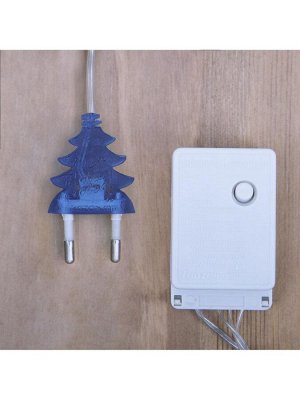 Гирлянда «Нить» 5 м с насадками «Игла», IP20, прозрачная нить, 50 LED, свечение синее, 8 режимов, 220 В