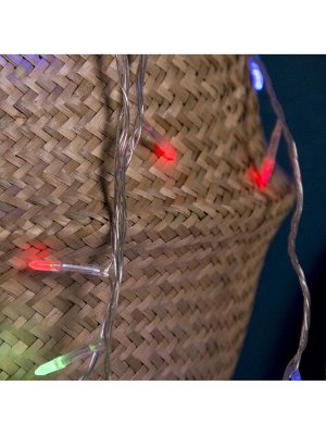 Гирлянда «Нить» 5 м с насадками «Игла», IP20, прозрачная нить, 50 LED, свечение мульти, 8 режимов, 220 В