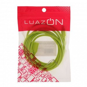 Кабель LuazON, Lightning - USB, 1 А, 1 м, двухсторонний, угловой, МИКС