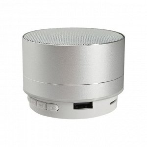 Портативная колонка Luazon LAB-05, 3 Вт, 520 мАч, Bluetooth, USB, microSD, microUSB, серебристый