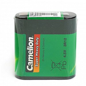 Батарейка солевая Camelion Super Heavy Duty, 3R12-1S (3R12-SP1G), 4.5В, спайка, 1 шт.