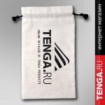 Мешочек для подарка, 15х25, белый, логотип tenga.ru