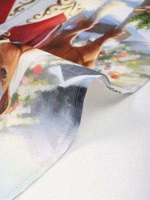 Набор кухонных полотенец «Доляна. Лошадь», 35x60 см-4 шт., 100% хл, рогожка, 160 г/м²