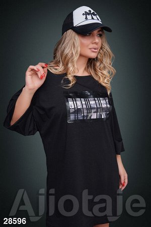 Ajiotaje Платье-туника в стиле oversize черного цвета