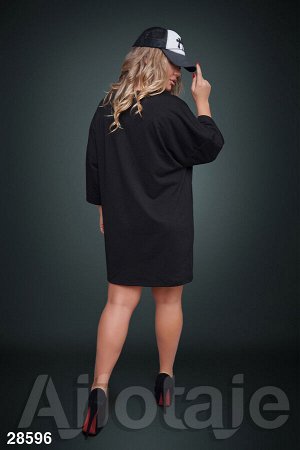 Платье-туника в стиле oversize черного цвета