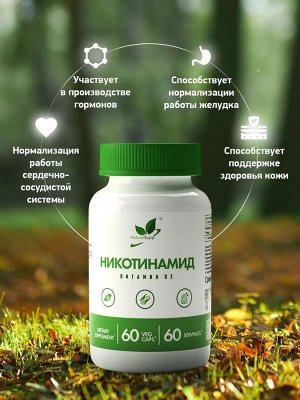 Витамин В3 вег (Никотинамид) / Vitamin B3 veg (Nicotinamide) / 60 капс. веган