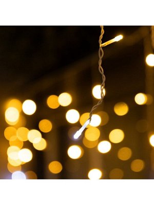 Гирлянда «Бахрома» 12x0.7 м, IP44, УМС, белая нить, 240 LED, свечение тёплое белое, мерцание, 220 В