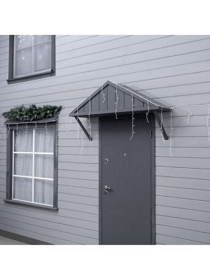 Гирлянда «Бахрома» 25*0.7 м, IP44, УМС, белая нить, 450 LED, свечение белое, 220 В