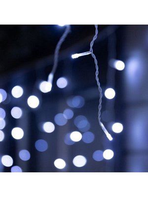 Гирлянда «Бахрома» 12x0.7 м, IP44, УМС, белая нить, 240 LED, свечение белое, мерцание, 220 В