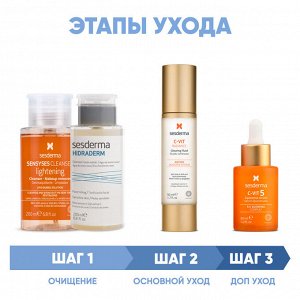 Сесдерма Программа Anti-Age комплексный уход: лосьон 200 мл + тоник 200 мл + флюид 50 мл + сыворотка 30 мл (Sesderma, C-Vit)