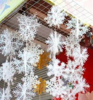 Снежинки Новогодние снежинки помогут вам празднично оформить новогодний интерьер.
Набор 6 шт.
Размер: 36 см, 27 см, 18 см по две каждого вида.