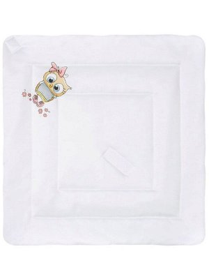 Зимний конверт-одеяло на выписку "Совушка" (белое, принт без кружева)