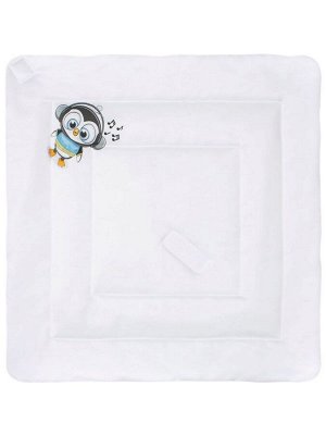 Конверт-одеяло на выписку "Пингвинёнок" (белое, принт без кружева)