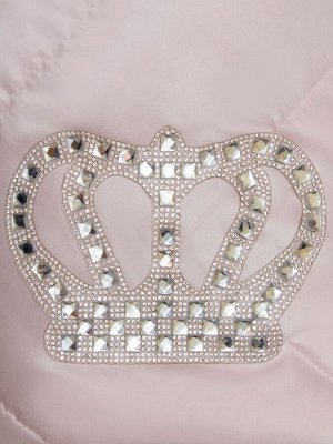 Конверт-одеяло на выписку "Империя" нежно-розовый Атлас с белым кружевом и большой короной на липучке