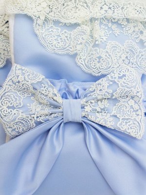 Зимний Конверт-одеяло на выписку "Милан" (голубой с молочным кружевом)
