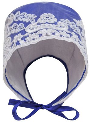 Зимний конверт-одеяло на выписку "Королевский" (синий с белым кружевом)