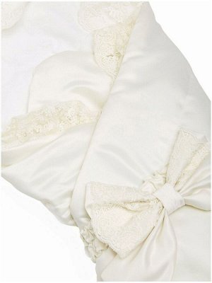 Зимний Конверт-одеяло на выписку "Неаполь" (молочный с молочным кружевом)
