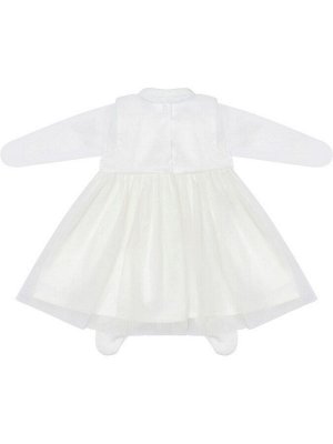Luxury Baby Комплект на выписку &quot;Бабочка&quot; комбинезон и платье (молочное с молочной юбкой)