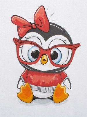 Шапочка с принтом "Пингвиночка в очках"