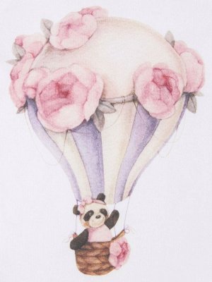 Шапочка с принтом "Панда на воздушном шаре"