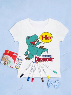 Футболка для раскрашивания в комплекте с фломастерами "Динозавр"