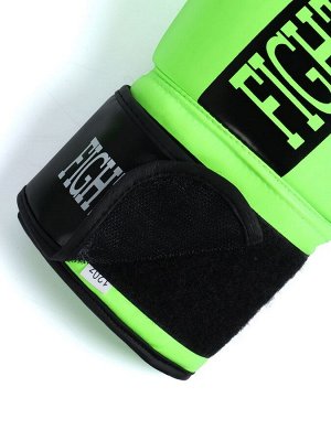 Перчатки боксёрские FIGHT EMPIRE, салатовые, размер 12 oz