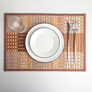 Салфетка кухонная 40-30 см "Шахматы", цвет коричневый