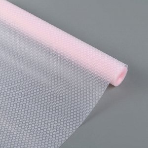 Коврик противоскользящий Доляна «Круги», 30x150 см, цвет розовый, прозрачный