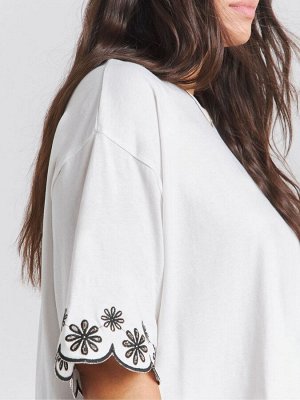 Футболка Simply Be Contrast Cut Work, 100% хлопок