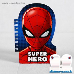 Блокнот формовой "Супергерой", Человек-паук, 32 листа