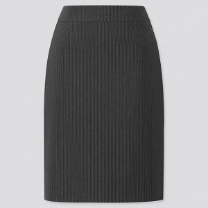 Классическая юбка с полоску (длина 52-54 см),темно-серый