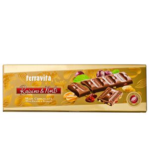 Шоколад TERRAVITA молочный с изюмом и арахисом 225 г 1уп.х 9 шт.