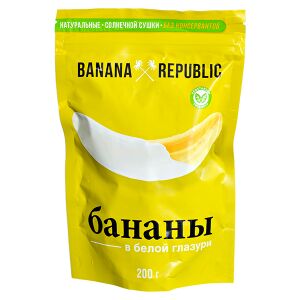 Банан Сушеный в Белой Глазури BANANA REPUBLIC 200 г 1 уп.х 10 шт.
