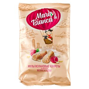 Конфеты MARIO&BIANCA Мультизлаковые со вкусом Малина и Сливки 138 г 1 уп. х 8 шт.